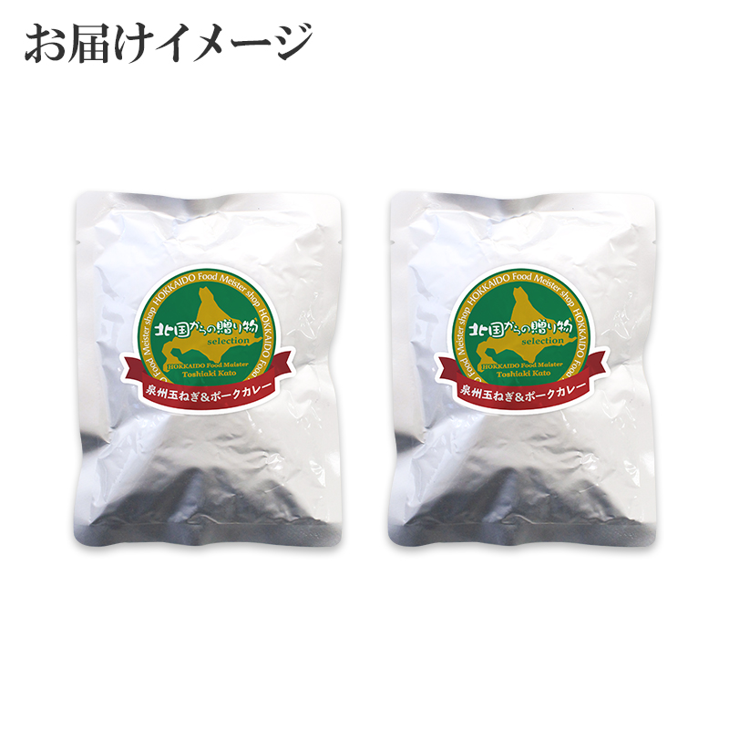005A305 甘みがあって味が濃い！泉州玉ねぎたっぷり使用 絶品ポークカレー 2食（200g×2）