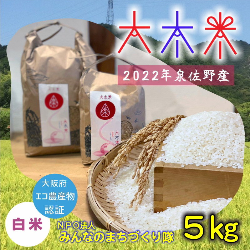 099H1446 日本遺産の棚田景観で育てた大木米（白米）5kg