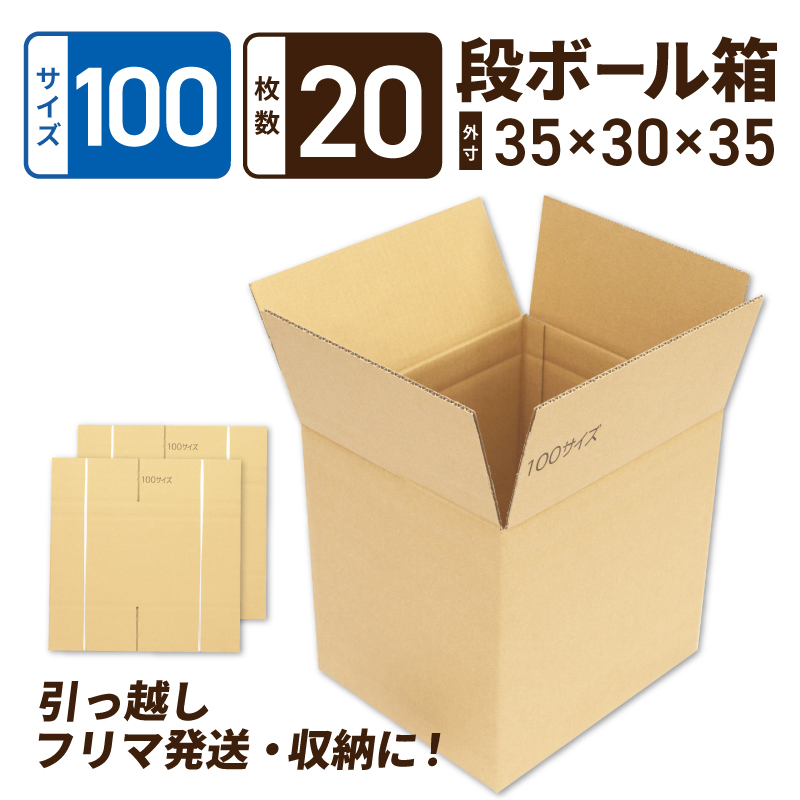 099H2543 定番段ボール箱 宅配100サイズ×20枚セット