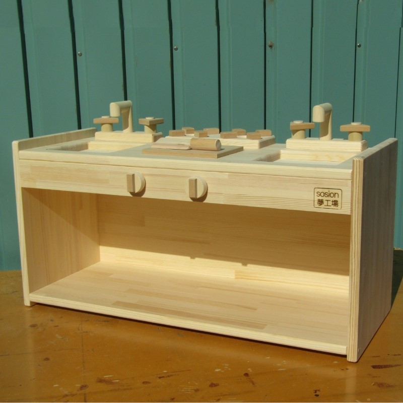 099H918 手作り木製 ままごとキッチン KBL-W 素材色バージョン
