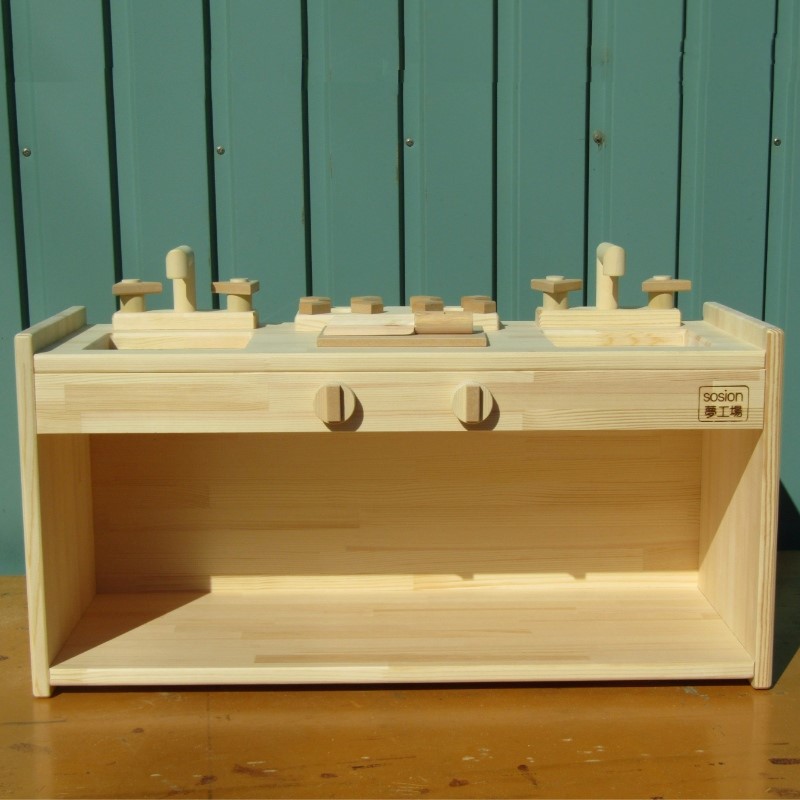 099H2206 手作り木製 ままごとキッチン KBL-W 素材色バージョン