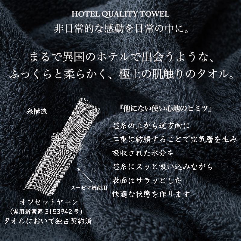 G488t 【お中元】Landwell Hotel フェイスタオル 3枚 ネイビー ギフト 贈り物