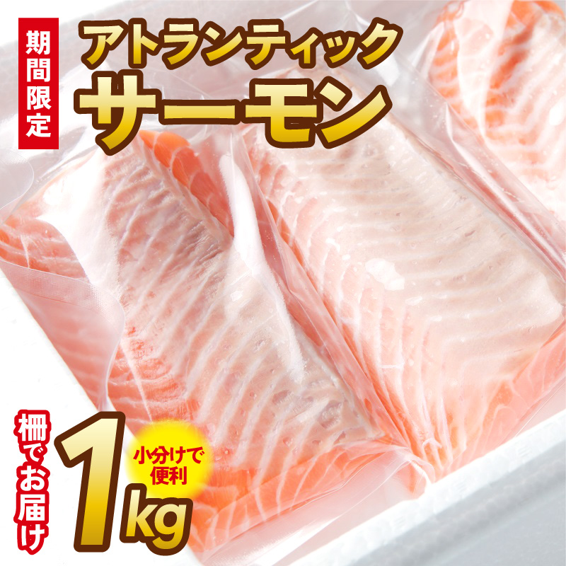 G907-1 アトランティックサーモン 1kg ポーション 柵 小分け