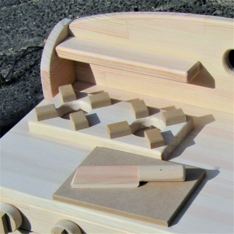 099H2144 手作り木製 ままごとキッチンDHK 素材色バージョン