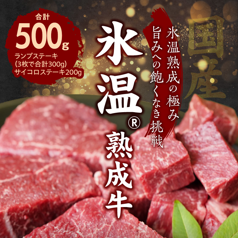 010B330 氷温(R)熟成牛 ランプステーキセット（合計500g）