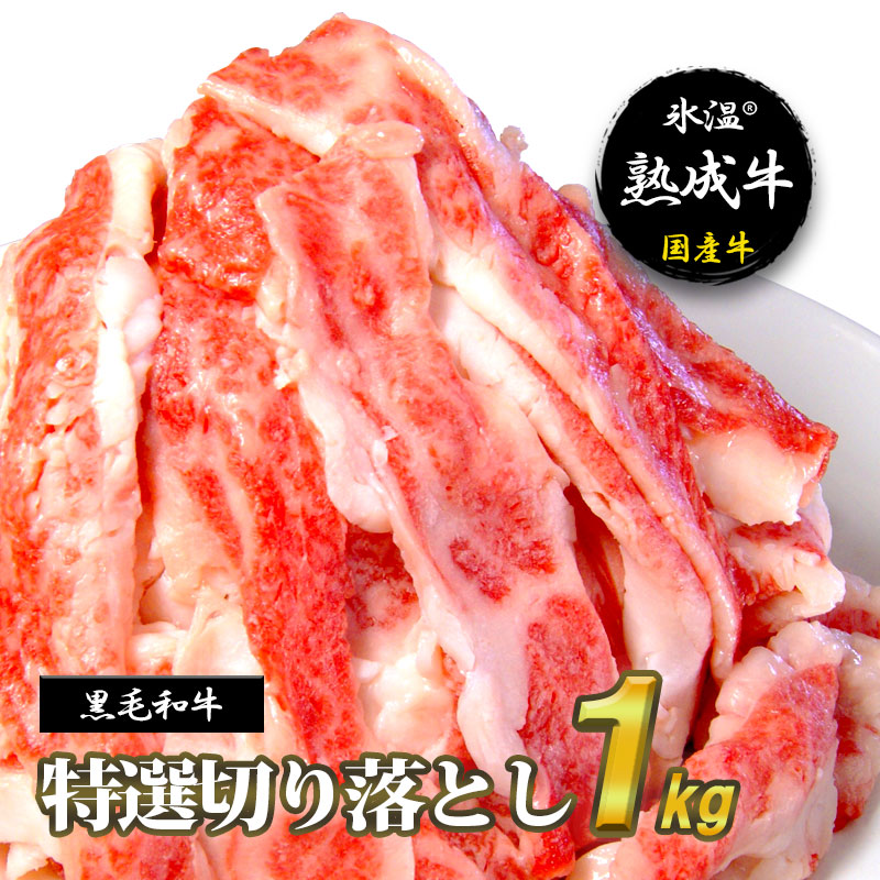 020C072 氷温(R)熟成牛 特選切落し1kg【黒毛和牛】