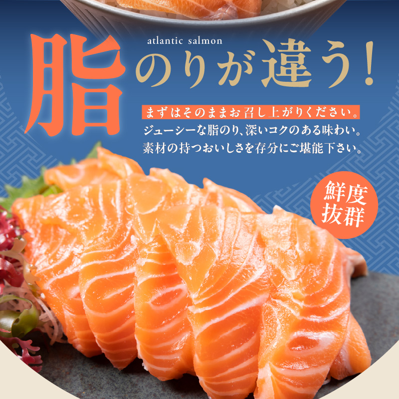 G1069 【北国からの贈り物】アトランティック サーモン 200g & いくら醤油漬け 80g×2P 海鮮丼 食べ比べセット